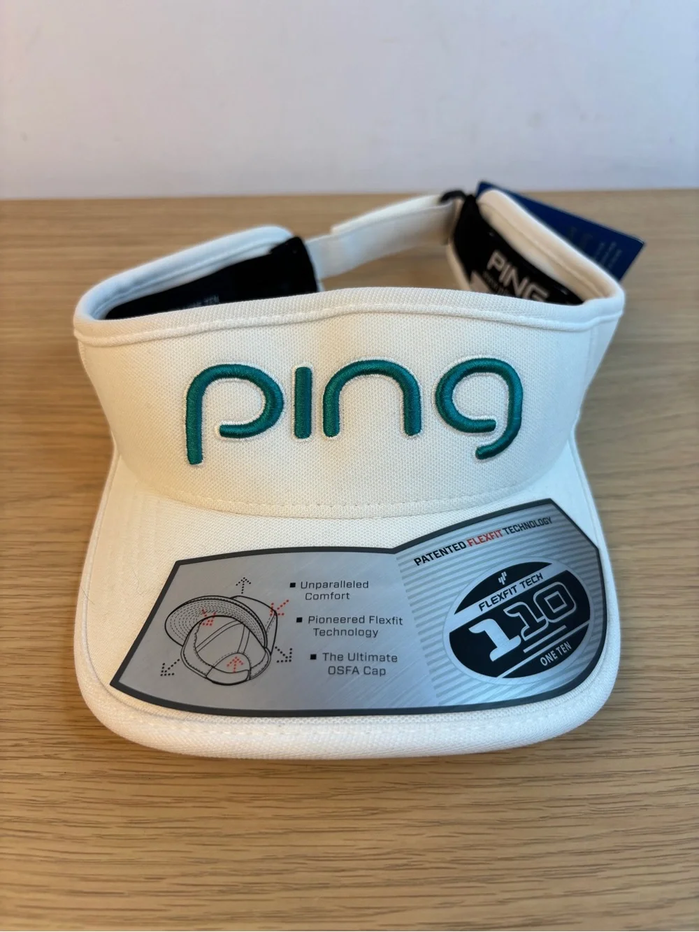 PING White & Teal Golf Visor NWT